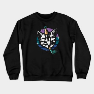 Vintage Party Cat Crewneck Sweatshirt